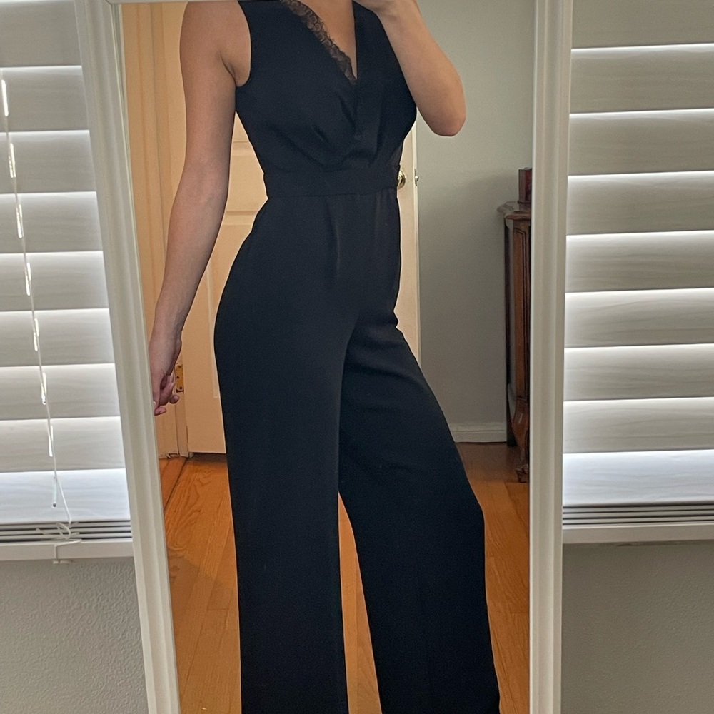 Sexy black lace jumpsuit